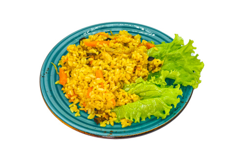 Постный плов с грибами и овощами